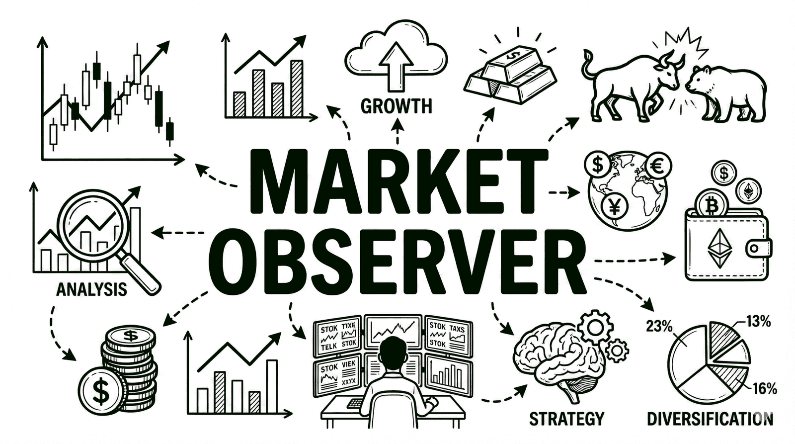 Ilustrasi abstrak Market Observer
