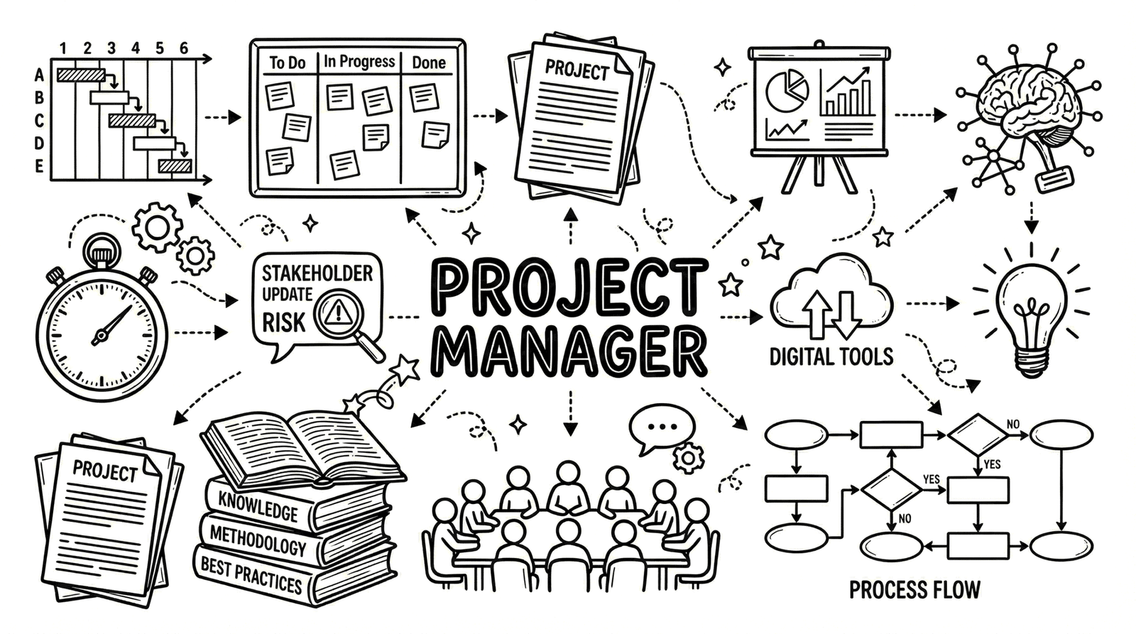 Ilustrasi abstrak Project Manager